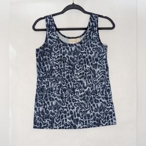 Chico's Tank Top Blue Leopard